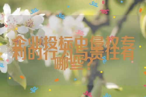 企業(yè)投標(biāo)中侵權(quán)專利的行為與責(zé)任有哪些？