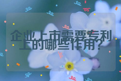 企業(yè)上市需要專利上的哪些作用？